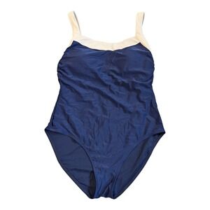 S-10 Women's Binding Full Coverage One Piece Swimsuit Shade/Shore Navy XL‎